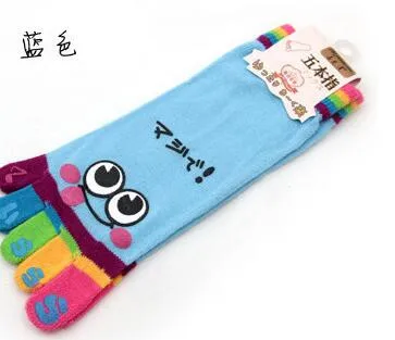 ankle socks women 1pair/lot Cute Cartoon Smile Print Toe Socks Five toe cartoon cotton Socks female cotton funny socks sockwell compression socks