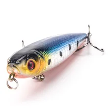 Pencil font b Fishing b font Lures 3D eyes 8CM 9G 6 Treble Hooks Plastic Wobbler