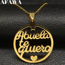2021 moda carta avó colar de aço inoxidável para mulher cor do ouro colares jóias acero inoxidável joyeria n419s01