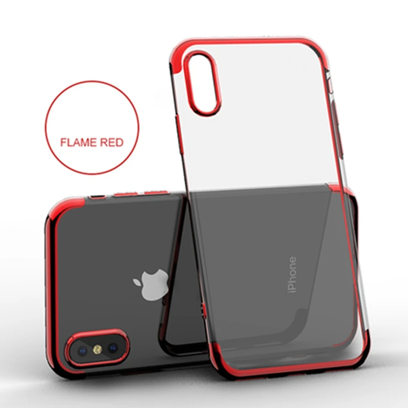 Luxury Silicone Clear Case for iPhone 7Plus 8Plus Phone Cases For iphone 6 6S 7 8 Plus X Xs Max New Year gift Girl Simple