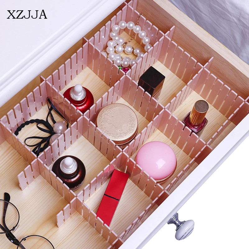 XZJJA 4 قطعة الإبداع شحن مزيج DIY سميكة درج التقسيم الملابس الداخلية الجوارب تصنيف تخزين صناديق اللوح