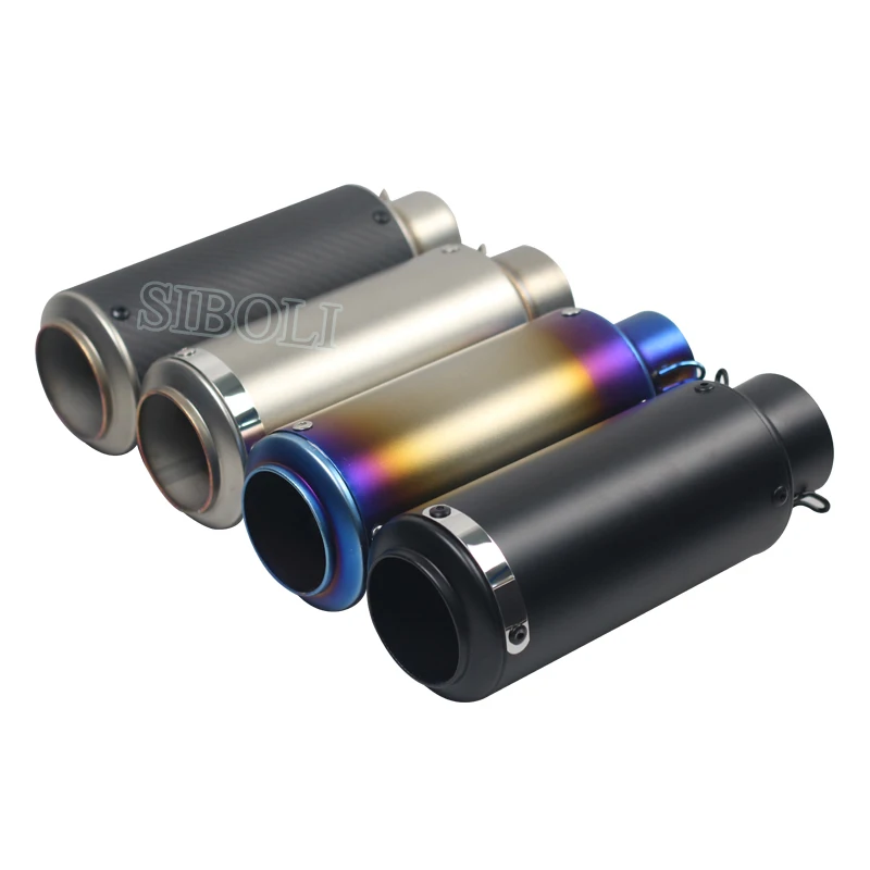 51mm 60mm Universal Motorcycle GP Racing Exhaust Muffler Modified Pipe Stainless Steel Carbon
