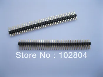 

300 pcs Gold Plated 1.27mm Breakable Pin Header 1x40 40pin Male Single Row Strip