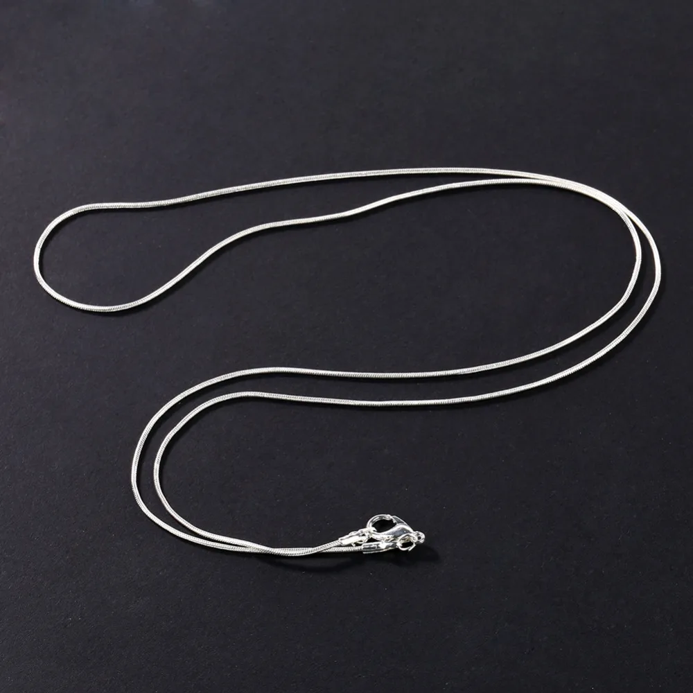 10Pcs 16/18/20/22/24 inch 1mm Silver Plated Snake Chains Necklaces No Pendant