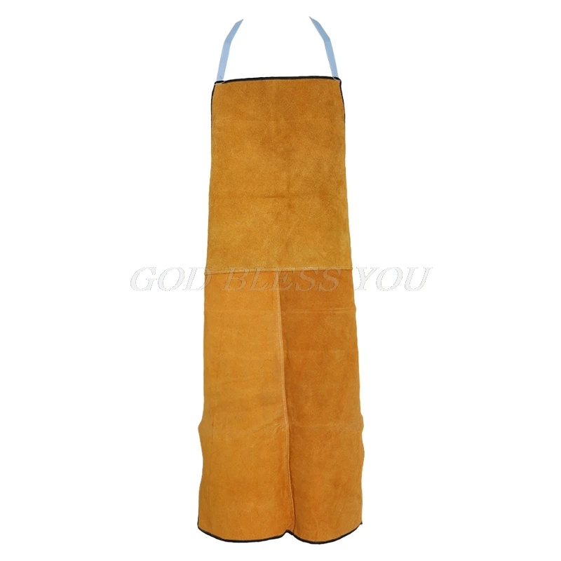 

Welding Apron Cow Suede Leather Safety Bib Welders Labor Work Protective Cloth