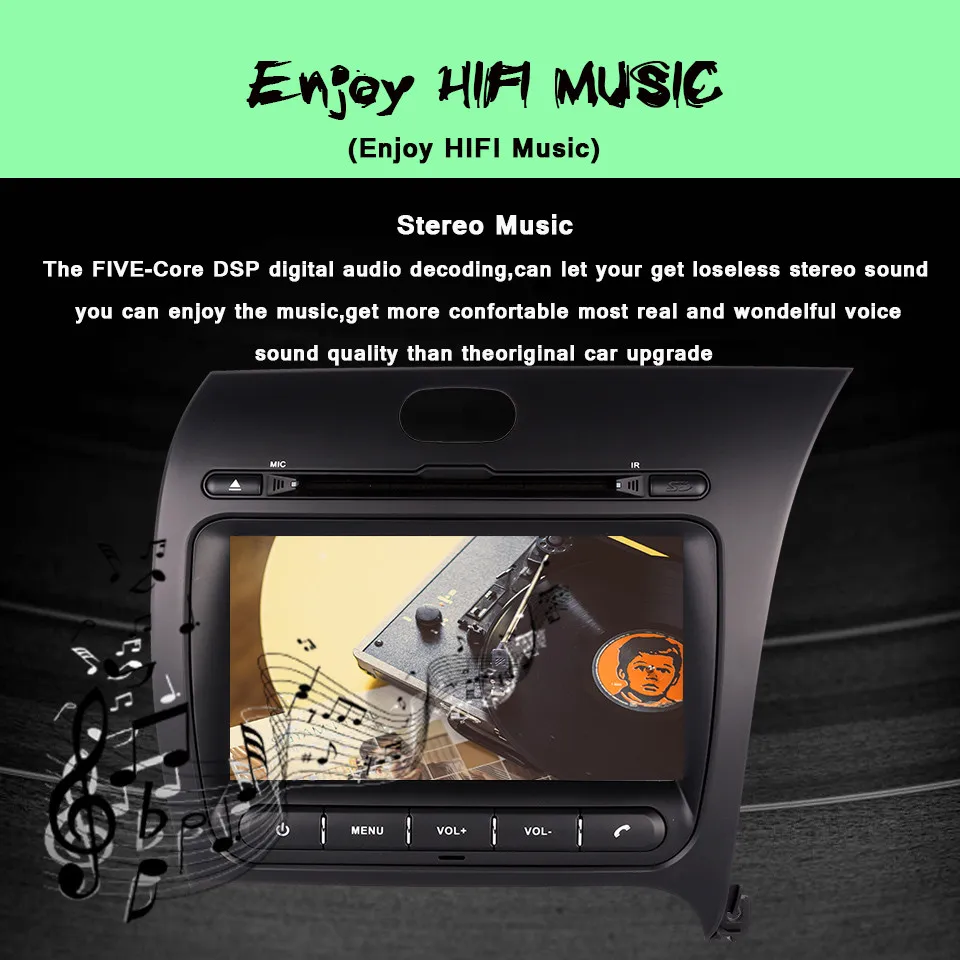 Top Android 9.0 Car stereo dvd player For kia cerato k3 forte 2013 2014 2015 with gps WIFI usb SD Card Map octa core 1024*600 Radio 4