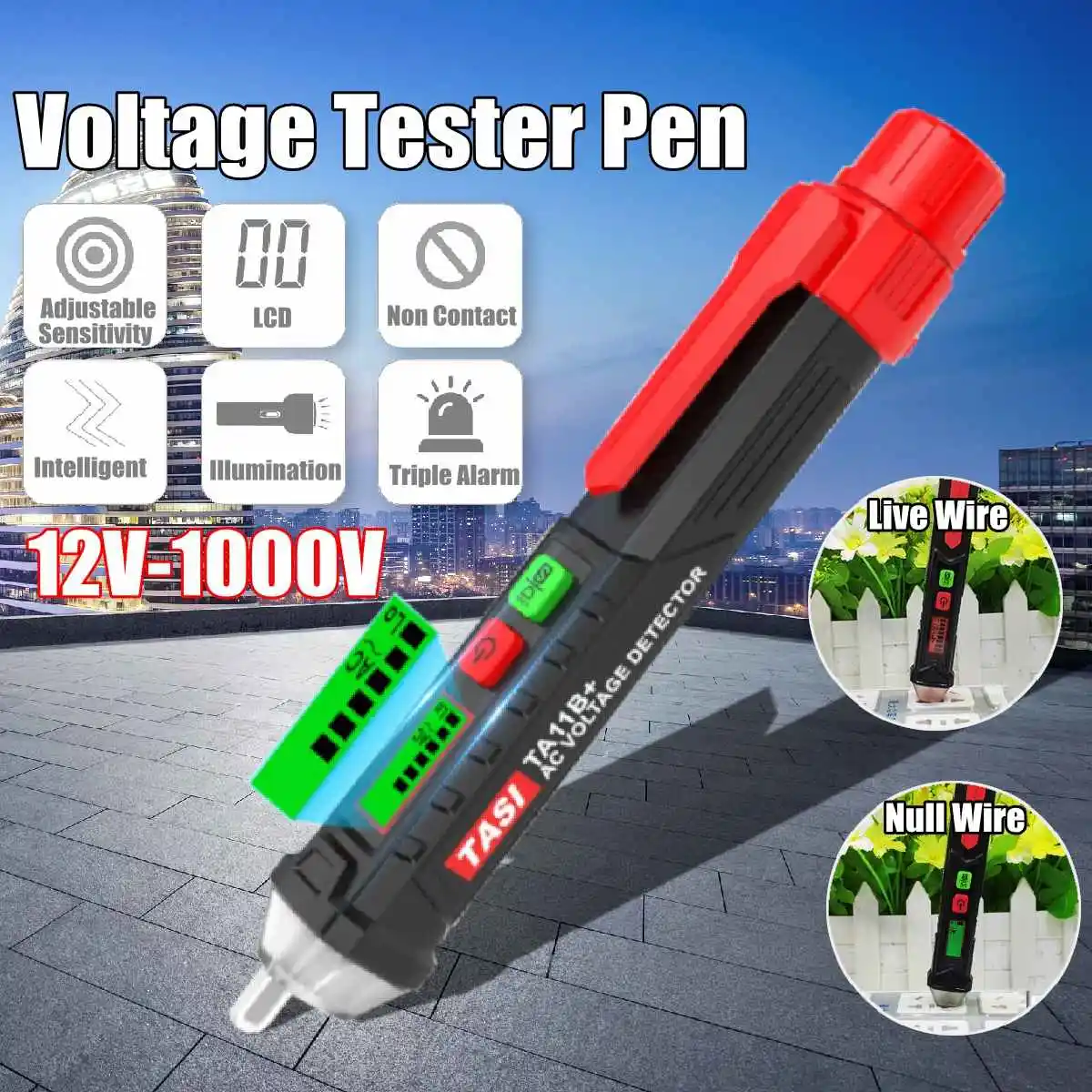 

ZEAST AC/DC Digital Display Multi-function Induction Test Pencil Sound/Light Alarm AC / 12~1000V Non-Contact Voltage Detector