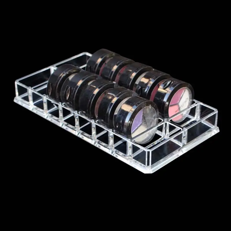 Прозрачный акриловый 16 сеток органайзер для макияжа коробка для хранения пудры губная помада инструменты для макияжа Футляр для теней для глаз коробка для украшений или косметики