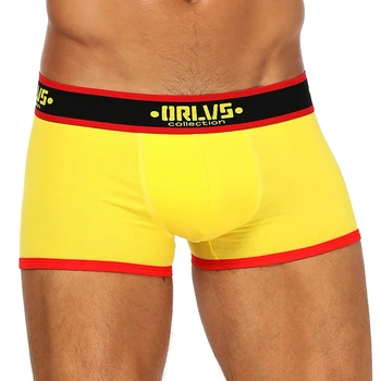 

ORLVS Brand 50PC/LOT Wholesale Sexy Boxers Men Underwear Mesh Solid Shorts Cotton Breathable Male Panties Quick Dry Men Boxers