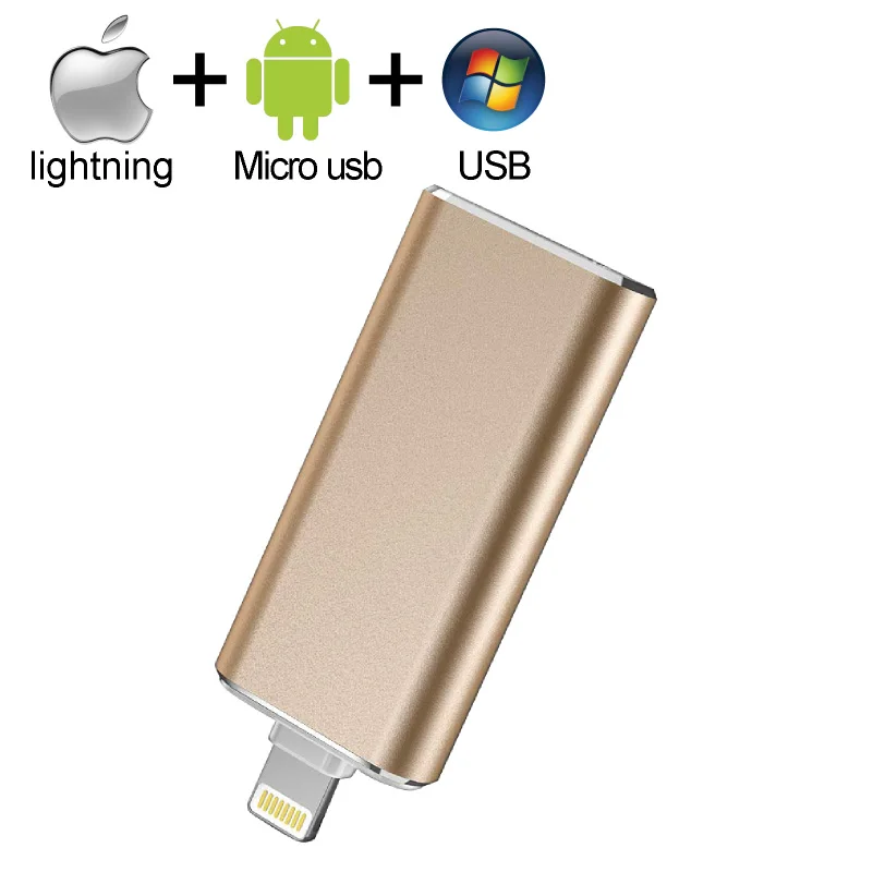 

Usb Flash Drive For iPhone 6/6s/6Plus/7/7Plus/8/X Usb/Otg/Lightning 3 in 1 Pen Drive For iOS External Storage Devices Android