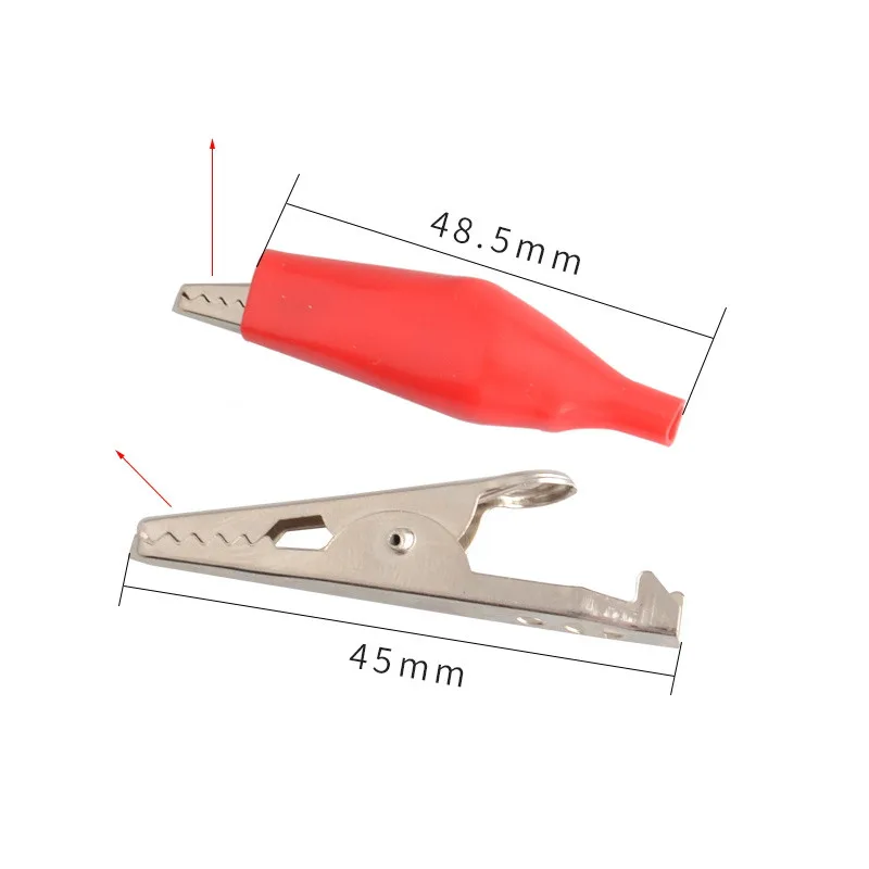 10 шт./лот 45 мм металлический зажим крокодил G98 Электрический зажим для тестирования зонда метр Черный и красный с пластиковой загрузкой
