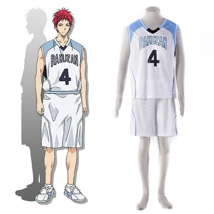 

Cute Unicorn Kuroko no Basuke Jersey red Wig RAKUZAN School uniforms boys clothes Akashi Seijuro Sportswear cosplay costume