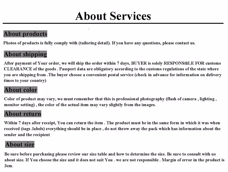 about service