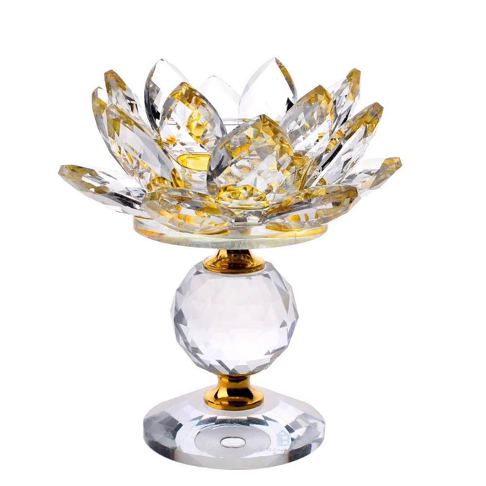 crystal lotus flower candle holder-4