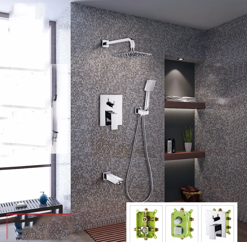 OKAROS Bathroom Basic Hand Shower Head Concealed Shower Mixer Shower