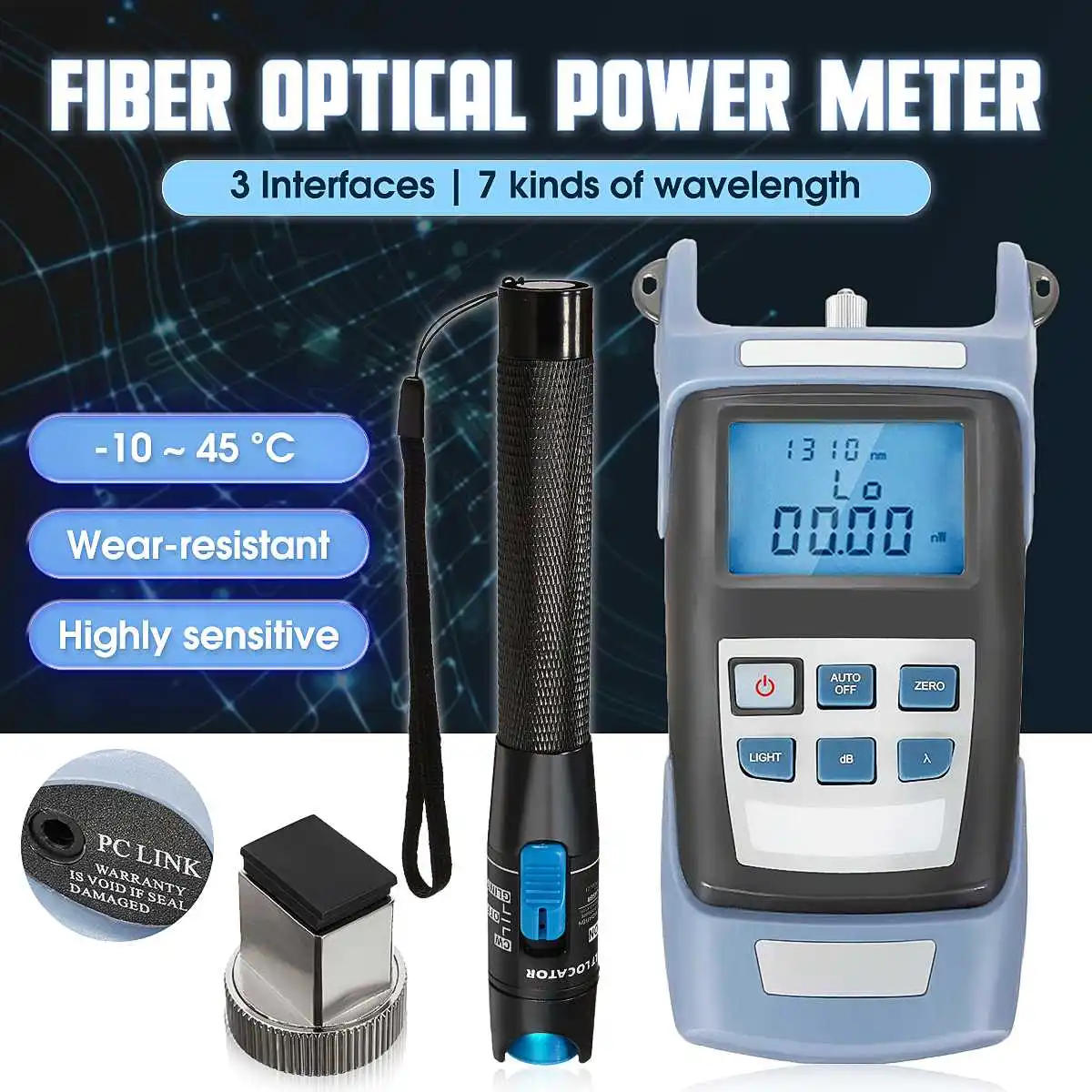 

Handheld New Optical Power Meter + Locator Fiber Optic Cable Tester 10 km Visual Fault Optical Multimeter Handheld + Red Pen