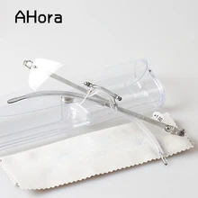 Ahora Сверхлегкий бескаркасные очки для чтения Для мужчин Бизнес смолы прозрачные линзы пресбиопические очки, аксессуары для глаз, солнцезащитные очки+ 1.0to+ 4,0