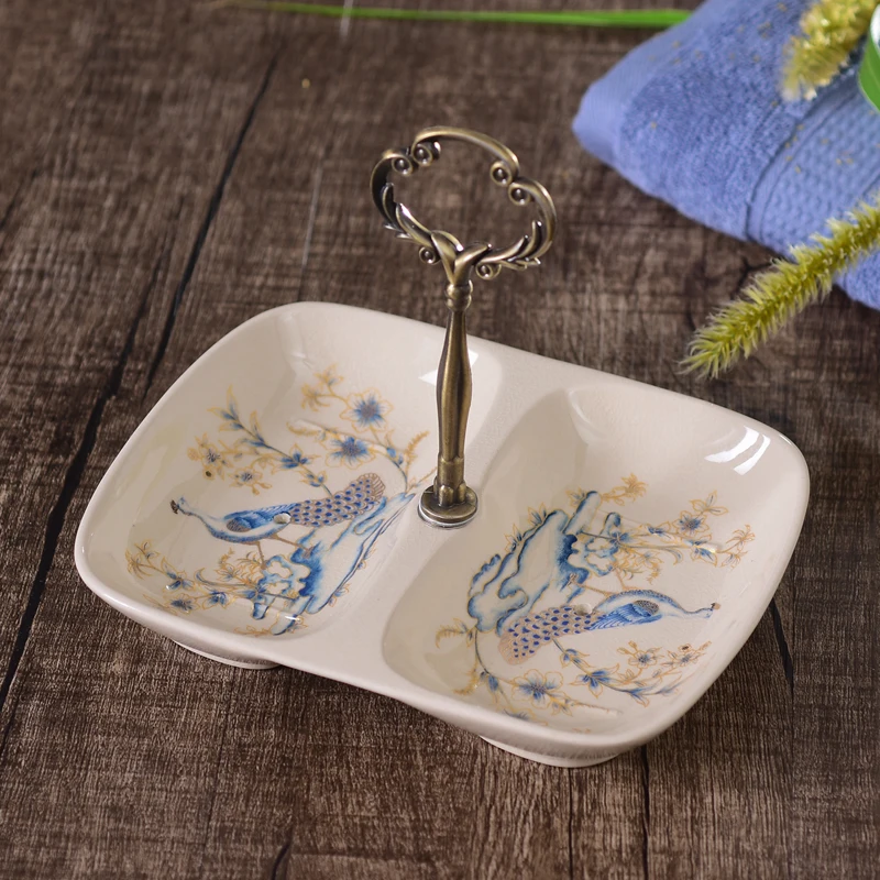 Vintage Ceramic Soap Dish Box Tray Holder Storage Plate Box Container Bath Shower Plate Box Bathroom Accessories 63 - Цвет: color9