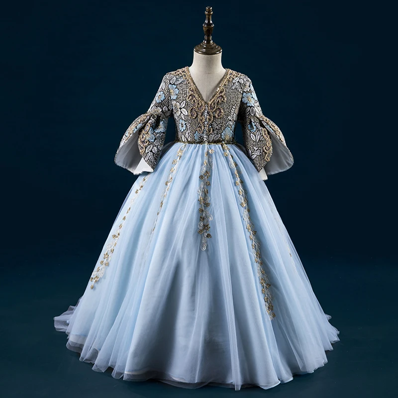 Королевское Платье принцессы для девочек; зимнее Новое детское вечернее платье; великолепные костюмы на день рождения; марокканский кафтан; Robe Fille