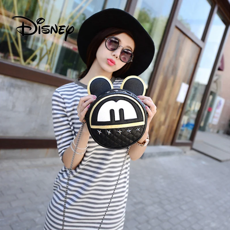 

2019 Disney Plush Bag Mickey Mouse Bags Fashion For Women Zipper Shoulder Packet Round Crossbody Girl Messenger Phone Coin Bags
