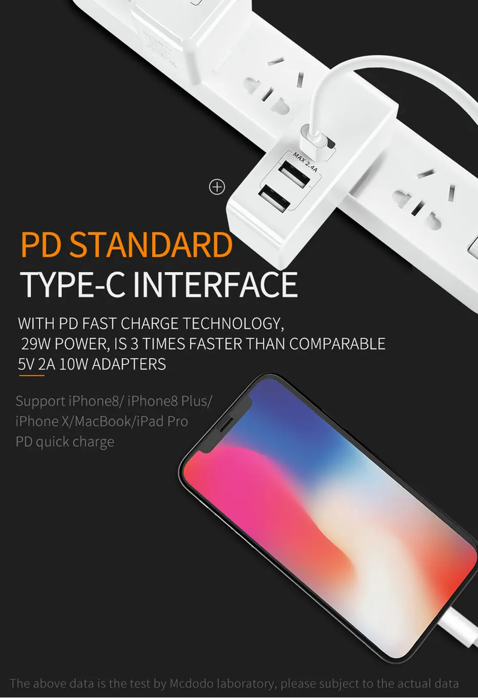 Mcdodo USB PD 29 Вт быстрое зарядное устройство для iPhone X 8 Plus type c usb-c зарядка Быстрая зарядка двойной USB зарядное устройство для samsung Xiaomi huawei