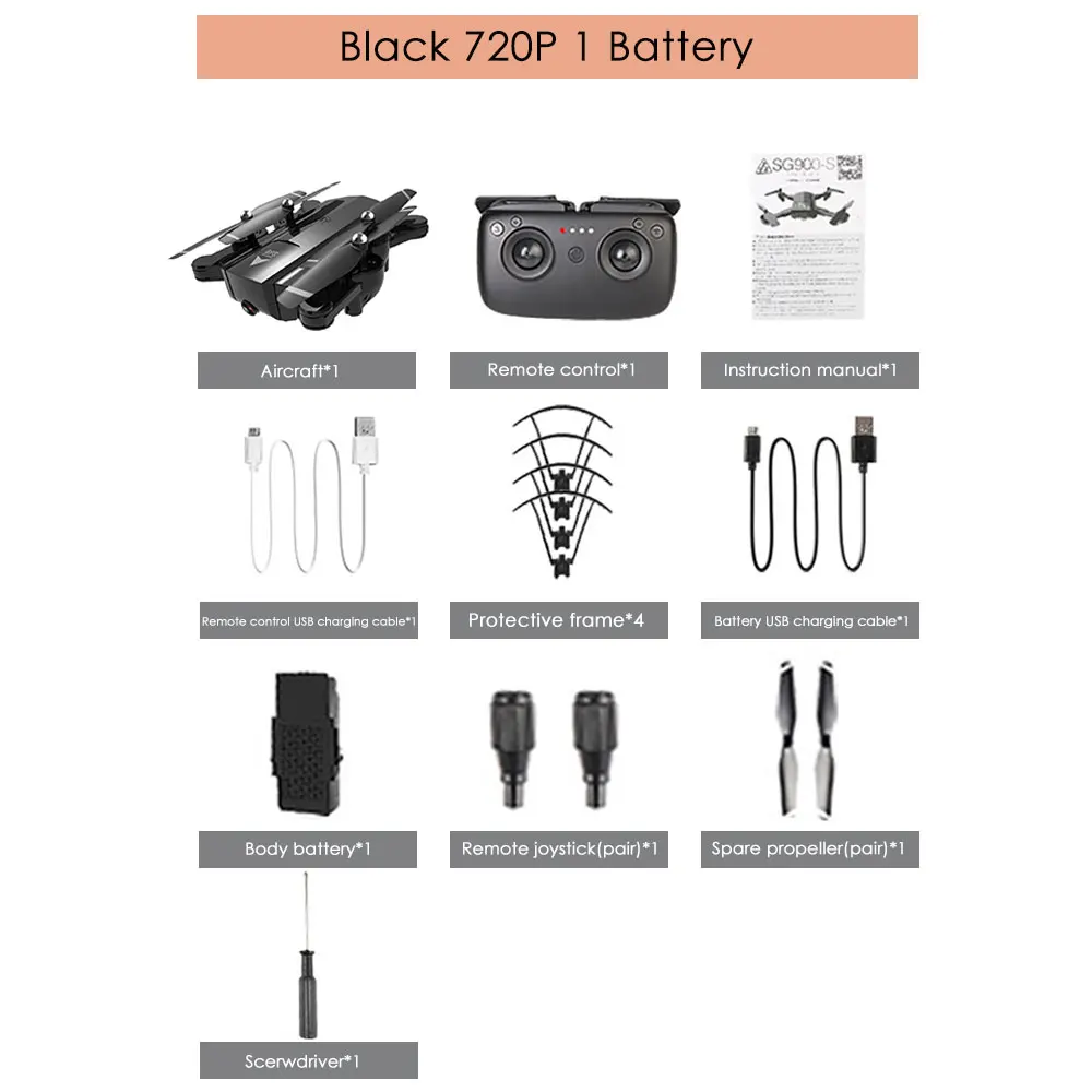 1-B Black 720P Full HD 720 P/1080 P камера Дрон RC Самолеты Квадрокоптер Безголовый 2,4 ГГц FPV gps позиционирование RC Дрон с дополнительной батареей - Цвет: 1-B Black 720P