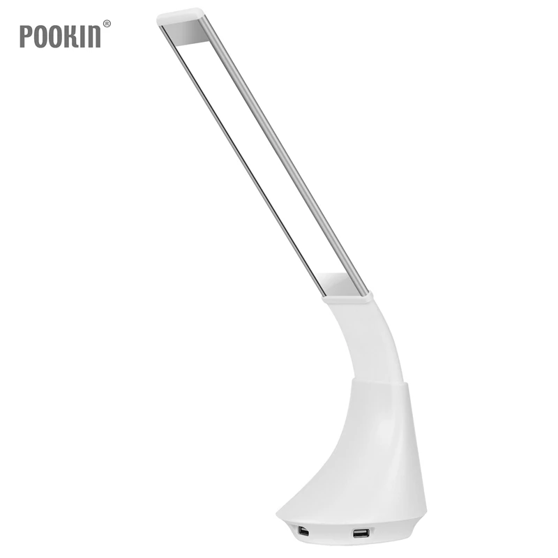 Новые офисные LED Настольная лампа Перезаряжаемые глаз, защищенных долгий срок службы книга лампа для Спальня свет 5 уровня яркость и Цвет - Цвет корпуса: Silvery