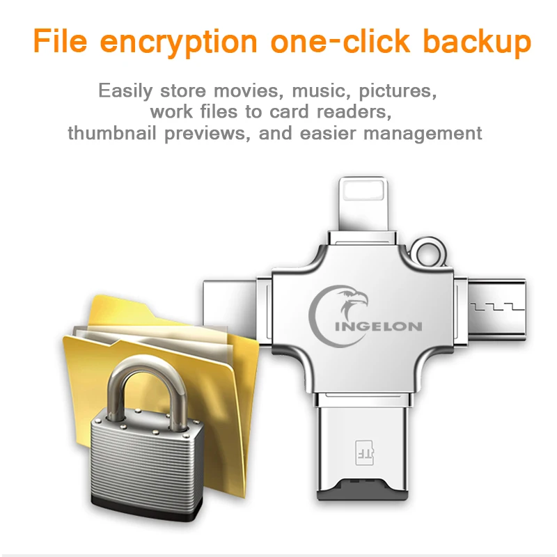 Металлический кард-ридер Ingelon, карта памяти microsd, адаптер OTG для iphone ios 6, 7, 8 x, микро-телефон Android, компьютерный кард-ридер