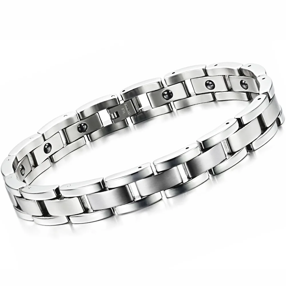 11mm Men S Silver Biker Chain Bracelet Energy Magnetic Stone 11mm Men S Silver Biker Chain Bracelet Energy Magnetic Stone Keep Health Jewelry In Charm Bracelets From Accessories On Aliexpress