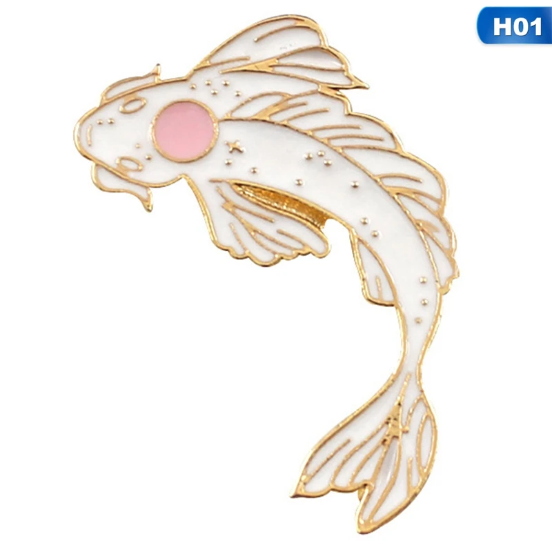 

2018 Koi Brooch Cute Goldfish Carp Enamel Pin Denim Lapel Fish Badge Family Kid Blessing Gifts Friends Personality Jewelry