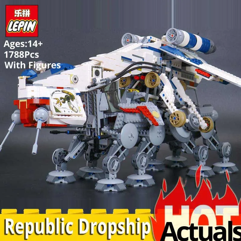 

DHL LEPIN Star Plan wars 05053 the Republic Dropship with AT-OT Walker compatible with legoINGs 10195 Building Blocks Brick Toys