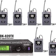 Высокое качество 1 шт. передатчик 820TX с 8 приемниками 5200R стереоприемники беспроводной в ухо монитор системы стерео наушники