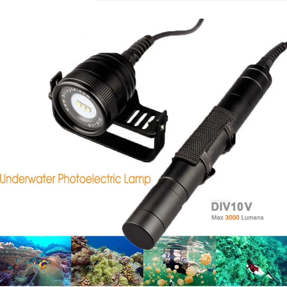 Brinyte подводная фотография 150 м 3000 люмен DIV10V магнитный переключатель CREE 3XM L2