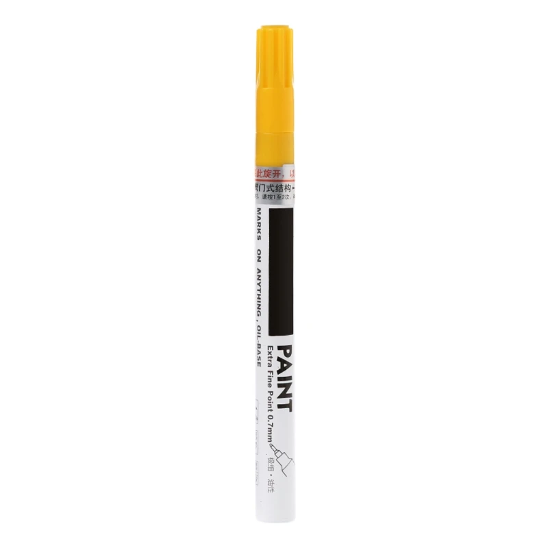 Универсальный 0,7 мм Классическая приковывающая взгляд постоянного Краски металлическим маркером DIY искусство - Цвет: Цвет: желтый