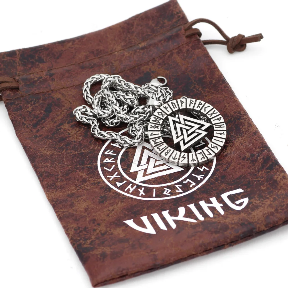 Скандинавский Викинг амулет Руна кулон valknut ожерелье с подарочная сумка|Ожерелья
