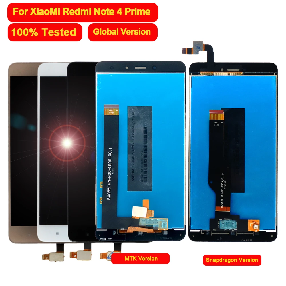 

100% Tested for Xiaomi Redmi Note 4 Pro Prime LCD Display Touch Screen Digitizer Assembly for Redmi Note 4 Global Version Phone