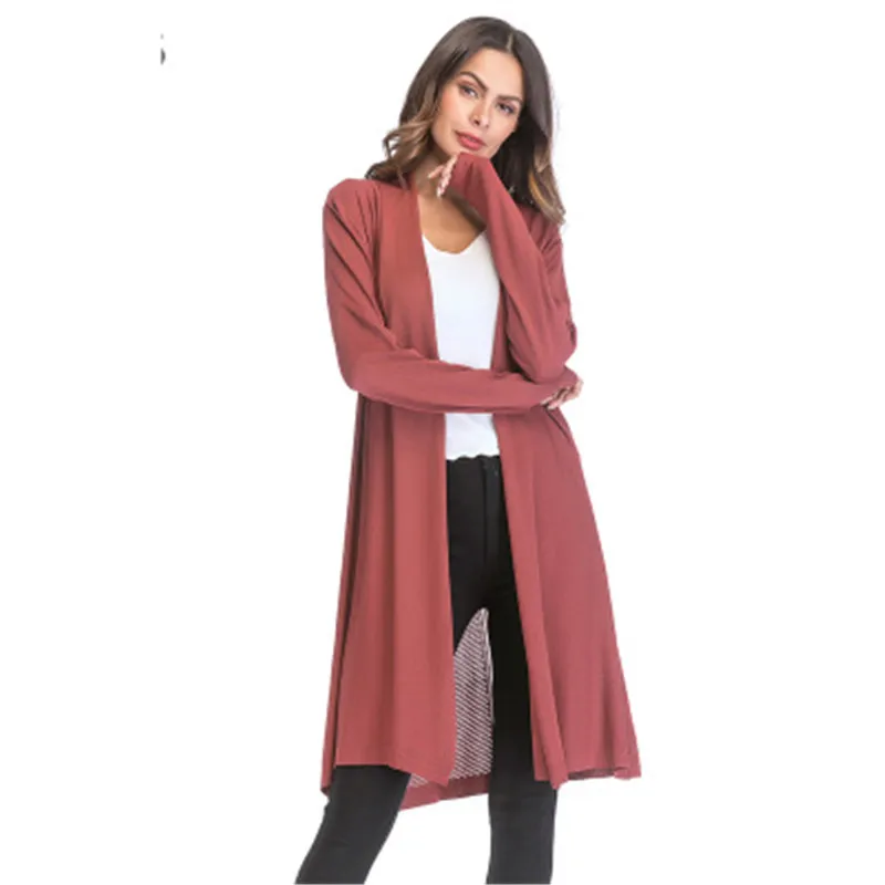 

Women Cardigan Long Sleeve Loose Knitted Long Cardigan Women Outerwear Coat Crochet Sweaters