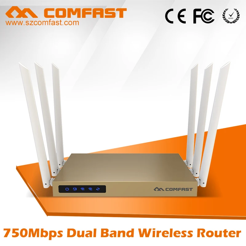 

COMFAST 500mW High Power wireless wifi router 5.8GHz 750Mbps Wifi amplifier Extender routers with 6*6dBi signal booster antennas