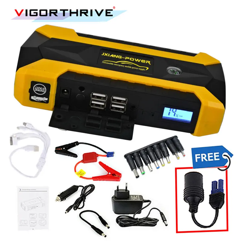 Portable Car Vehicle Jump Starter Charger mutifunction Mobile Device Laptop Auto Engine Emergency Battery Pack