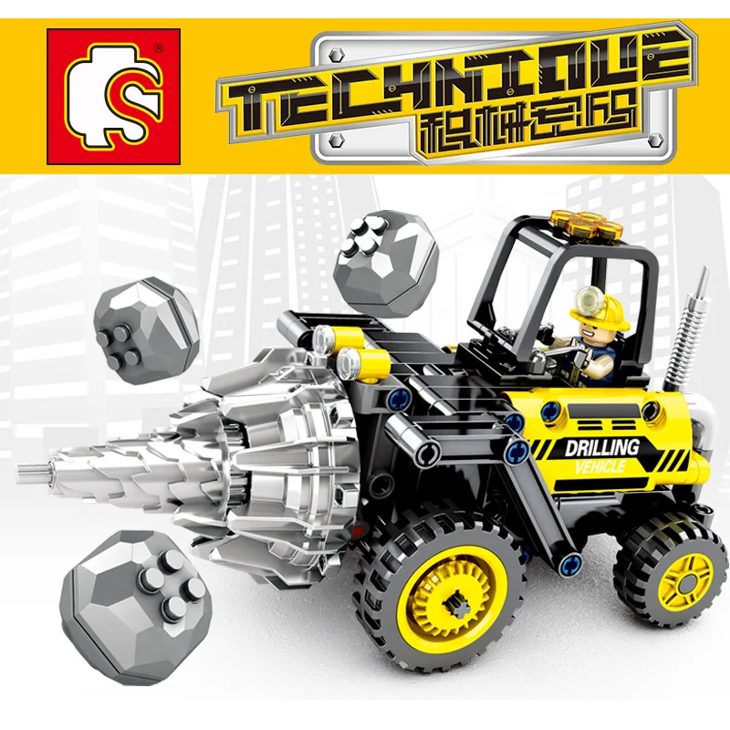 

NEW SENBO creator 701200 235PCS Drill Machine car bricks Compatible Legoing DIY Building Blocks Toys for children birthday gifts