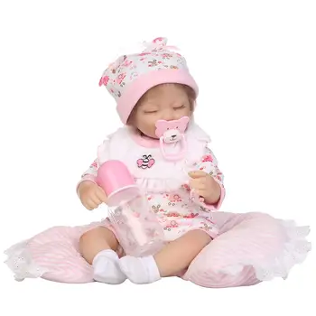 

New 40cm Lifelike Vinyl Silicone Reborn Sleeping Baby Doll Children Accompany Toy