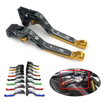 

For BMW K1200S 2004-2008 CNC Aluminum Adjustable Motorcycle Folding Extendable Clutch Brake Levers Handle Accessories Black Gold