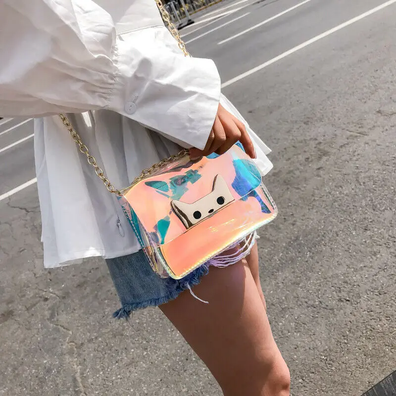

Women bag brand designed Transparent PVC Clear Jelly Crossbody Shoulder Bag Tote Girl Handbags fashion Ladies hand bag