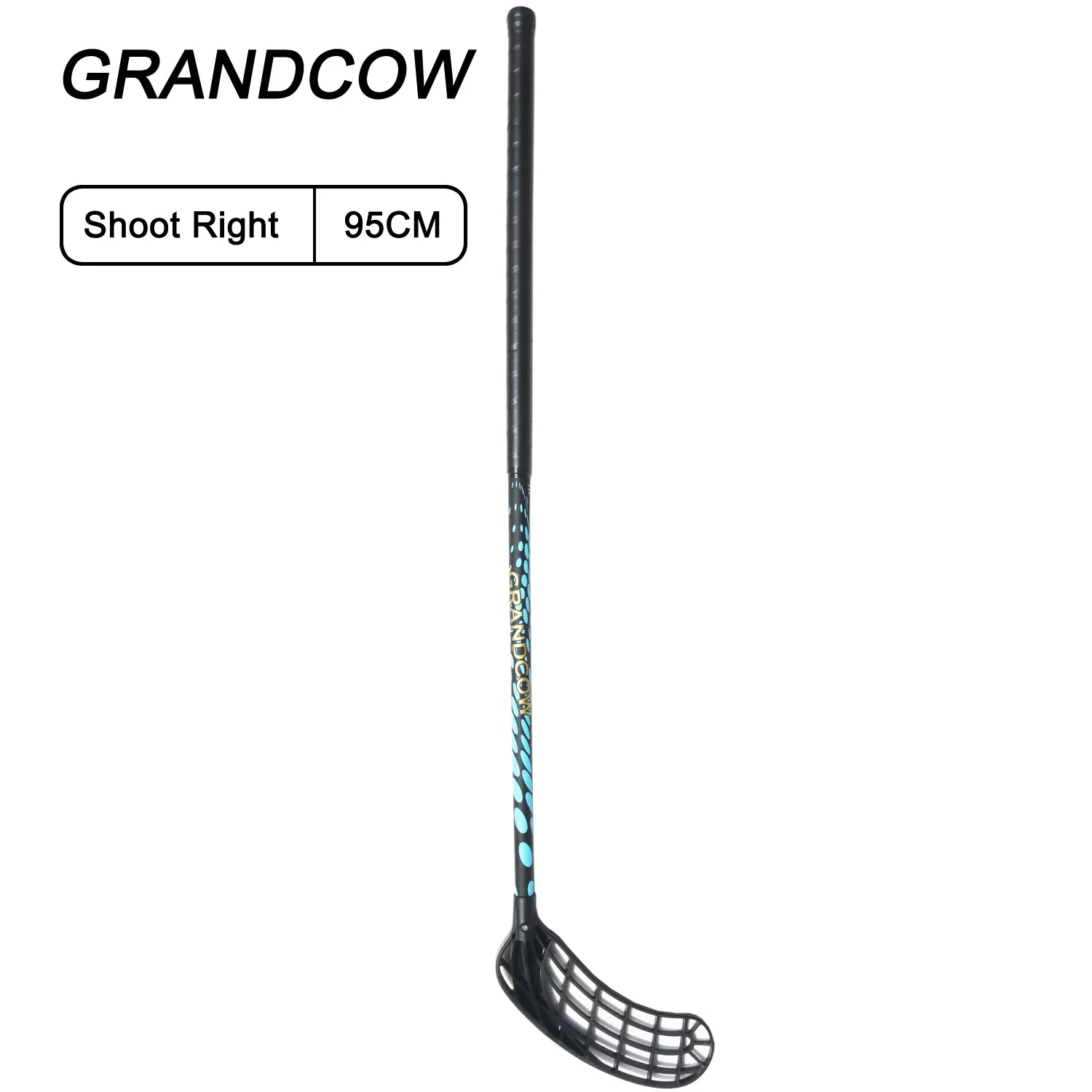 

GRANDCOW Floorball Sticks  Professional Carbon Fiber  Indoor Field Hockey Sticks with shaft and blade (Shoot Right/95CM)