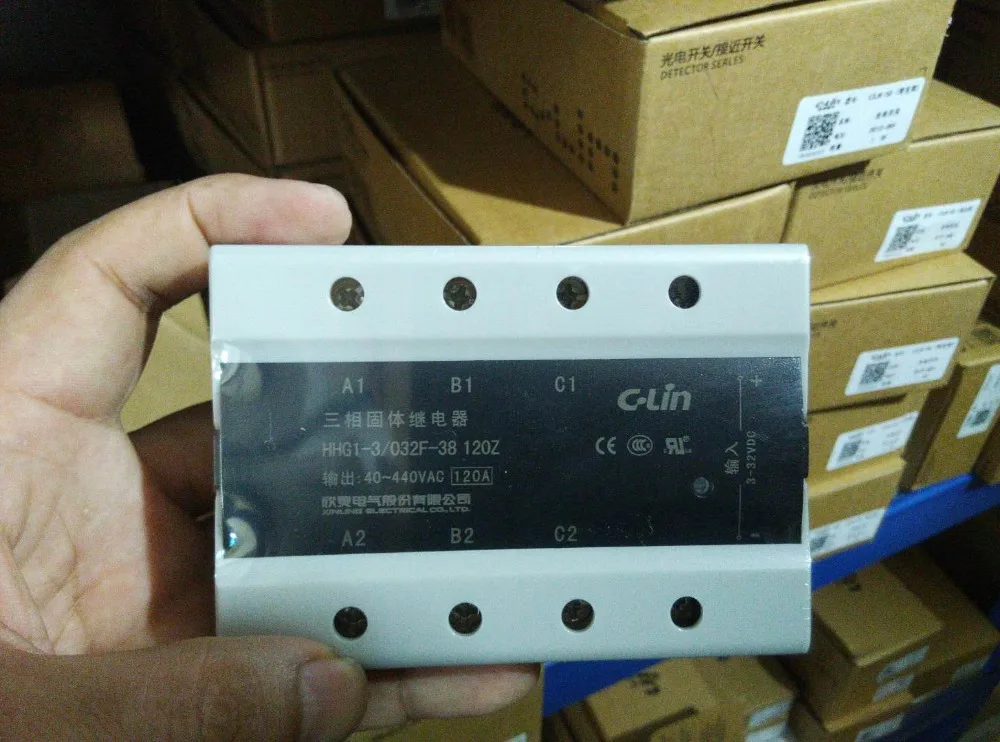 Аутентичный C-Lin HHG1-3/032F-38 120Z трехфазный DC контроль AC SSR-DA твердотельное реле 120A