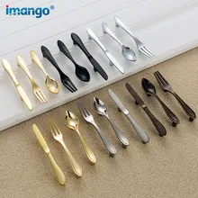 Creativo cuchillo tenedor cuchara estilo tirador de mueble perilla para armario cocina Mesa colgante gabinete cubertería tiradores de alta calidad