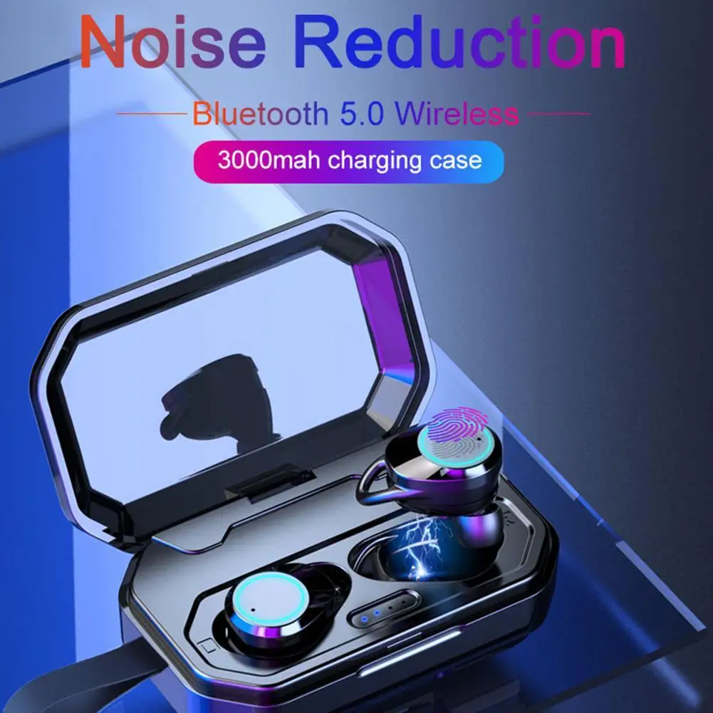 

TWS True Wireless Earbuds Bluetooth 5.0 Earphones Touch Control Headset with Mic Waterproof Earphone with Charging Box