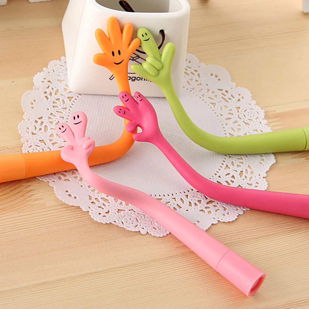 

4PCS/Set Christmas gift Office & school stationery wholesale bend finger pen Kawaii fingers modelling ballpoint pen 0.5mm 1PC