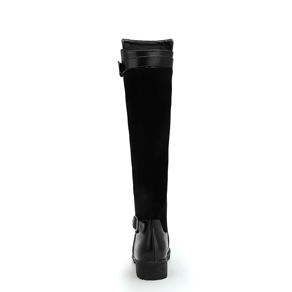 Новые брендовые Зимние удобные женские сапоги до колена, цвета: коричневый, черный женская обувь на среднем квадратном каблуке Большие размеры 10, 30, 46, 50 SL211