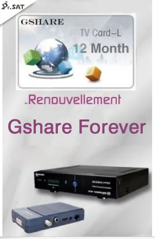 

Original Gshare forever recharge code card number abonnement 12 mois for starsat geant tiger startrack pinacle receiver